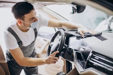 Cleaning a vehicle dashboard and interior