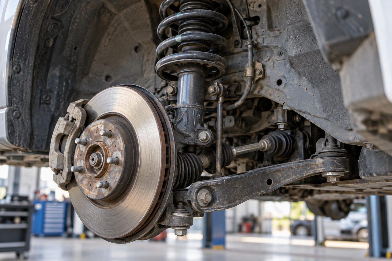 Suspension repair — representative AI-generated service illustration