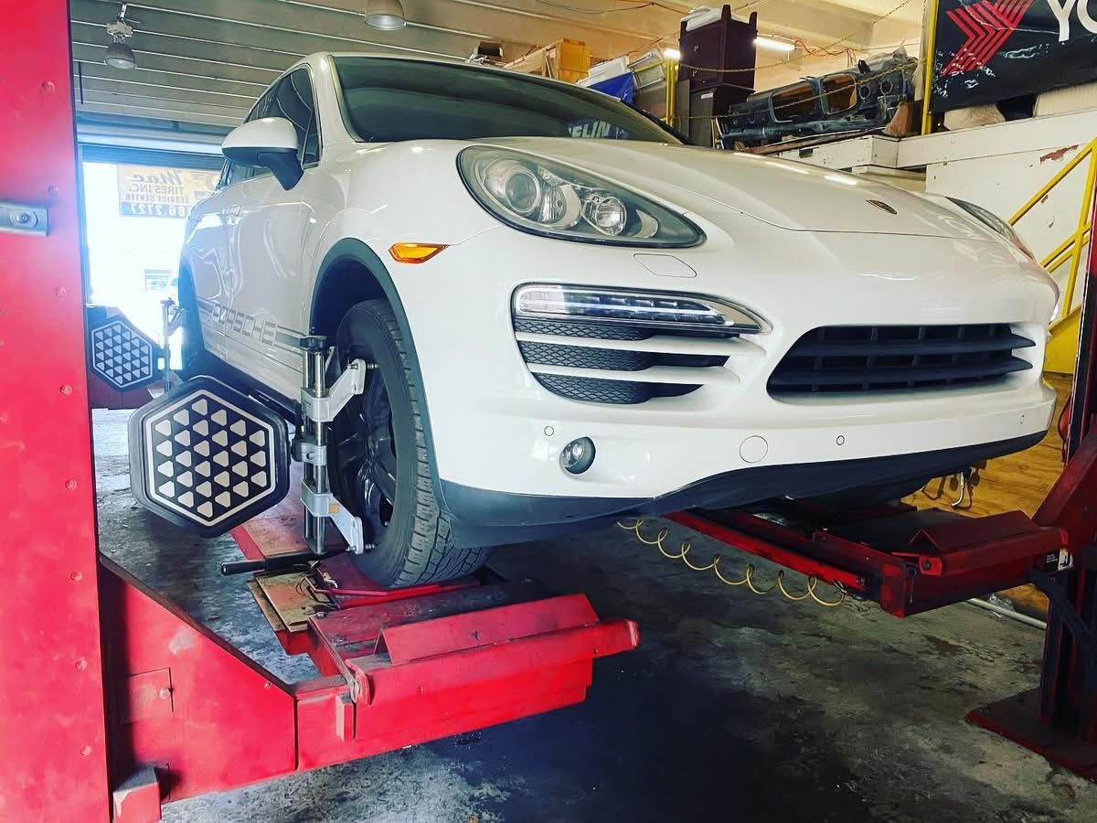 Wheel alignment at Mac Tires Inc.