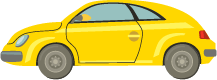 A yellow car: Gold covers one vehicle
